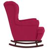 vidaXL Rocking Chair Wine Red Velvet, rubber wood Standard Rocking Chair