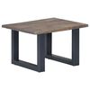 vidaXL Coffee Table Grey Solid Acacia Wood, Powder-Coated Iron 23.6 in