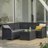 Keter Outdoor Sofa Graphite Polypropylene Large Outdoor Sofa Crescent