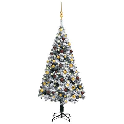 vidaXL Artificial Christmas Tree with LEDs&Ball Set Green 47.2"