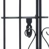 vidaXL Garden Gate Black Wrought Iron Large Durable Garden Gate