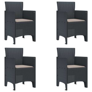 vidaXL Garden Chair 4 pcs Anthracite 20.87 x 19.29 x 33.46 in