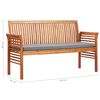 vidaXL Garden Bench Brown Frame Solid Acacia Wood Large Seats Many