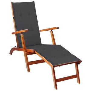 vidaXL Deck Chair Brown Solid Acacia wood Standard Foldable Deck Chair