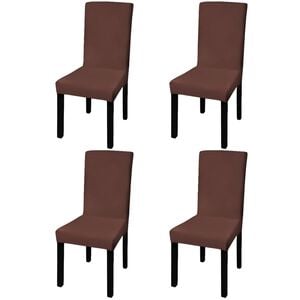 vidaXL Chair Cover Set of 4 Brown 90% Polyester, 10% Elastane