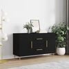 vidaXL Sideboard Black Engineered wood, Metal Medium Sideboard