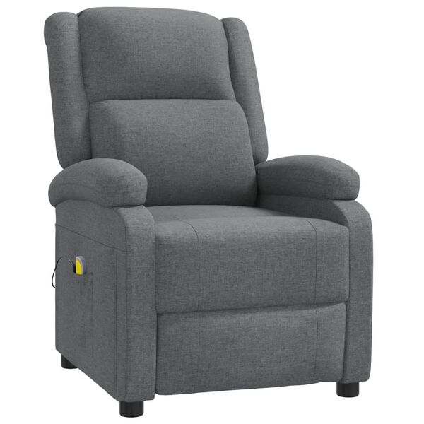 vidaXL Massage Recliner Dark Gray Fabric