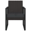vidaXL Garden Armchair Black Poly Rattan Standard Durable Armchair