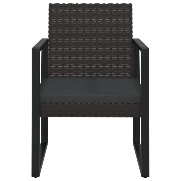 vidaXL Garden Armchair Black Poly Rattan Standard Durable Armchair