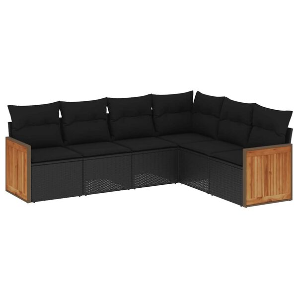 vidaXL Garden Sofa Set Black