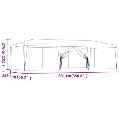 vidaXL Party Tent with 8 Mesh Sidewalls Green 29.5'x13.1' HDPE