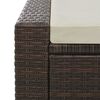 vidaXL Sunlounger Brown PE rattan, powder-coated steel, polyester Double