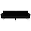 vidaXL Sofa Bed Black Velvet (100% polyester), Wood, Foam 2-Seater