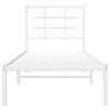 vidaXL Bed Frame White Steel Twin Metal Bed Frame Rectangular Modern