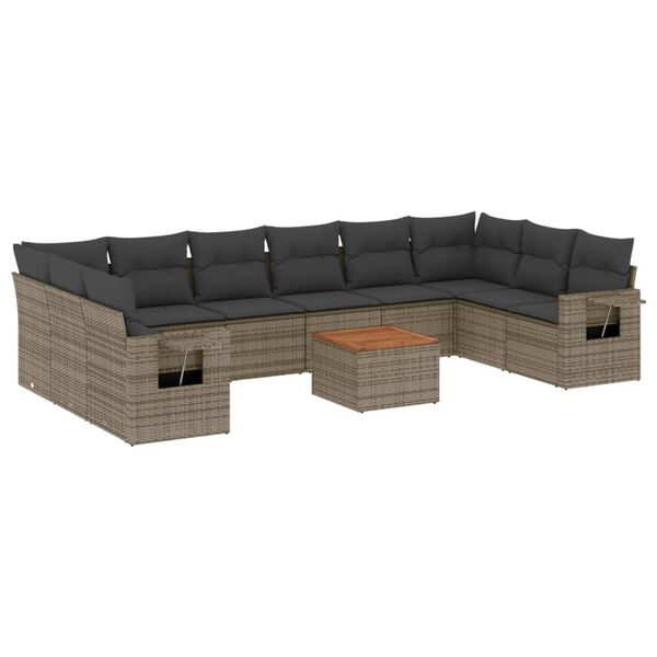 vidaXL Garden Sofa Set Grey