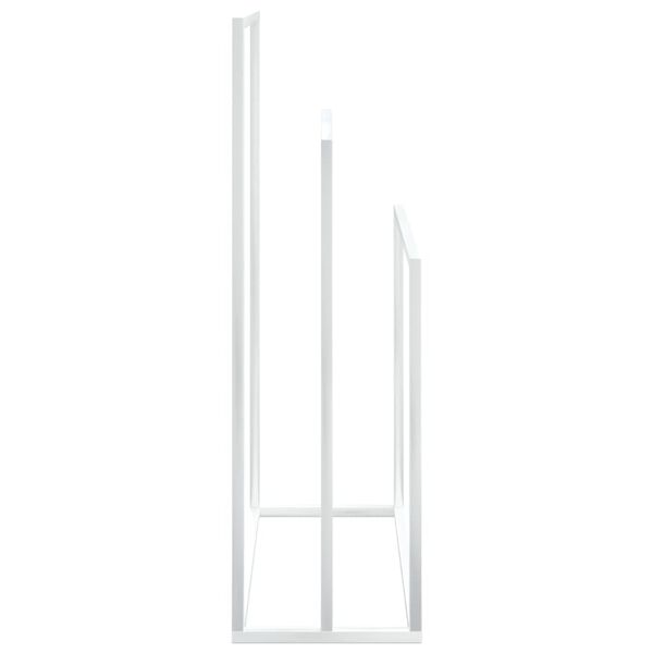 vidaXL Towel Rack White Iron Medium Towel Rack Rectangular Modern