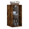 vidaXL Wall Cabinet with Glass Doors Smoked Oak 13.8"x14.6"x27"
