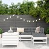 vidaXL Garden Sofa Set White Solid Pine Wood 5 Piece Set Modular