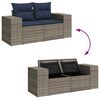 vidaXL 9 Piece Patio Sofa Set with Cushions Gray Poly Rattan