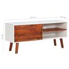 vidaXL TV Cabinet White Acacia wood Compact TV Cabinet Rectangular
