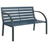 vidaXL Garden Bench Grey Wood and Steel 47.2 in Durable Garden Bench