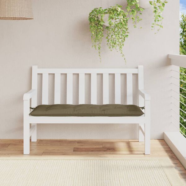 vidaXL Garden Bench Cushion Melange Taupe 100% polyester 47.2x19.7x2.8 in