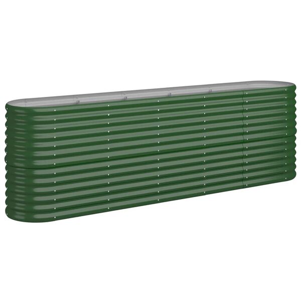 vidaXL Garden Raised Bed Green Powder-coated steel Large Durable