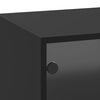 vidaXL Wall Cabinet Black Engineered wood, glass Medium Wall Cabinet