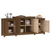 vidaXL Sideboard Honey Brown Solid Pine Wood, Metal