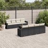 vidaXL Garden Sofa Set Black PE rattan, powder-coated steel, tempered glass