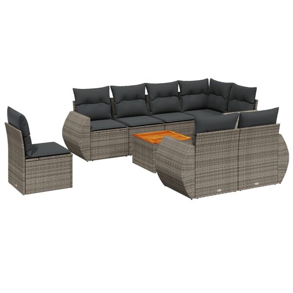 vidaXL Garden Sofa Set Grey