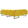 vidaXL Sofa Yellow Polyester, Wood, Steel Large Sofa Modern
