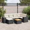 vidaXL Garden Sofa Set Black PE rattan Large Adjustable Armrests