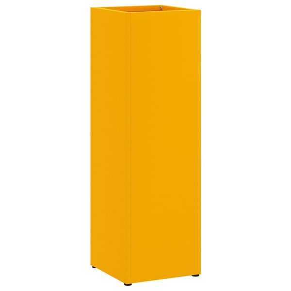 vidaXL Umbrella Stand Mustard 15.5 x 15.5 x 49 cm Metal