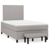 vidaXL Box Spring Bed with Mattress Light Grey Polyester Double