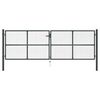 vidaXL Mesh Garden Gate Galvanised Steel 157.5x49.2" Grey