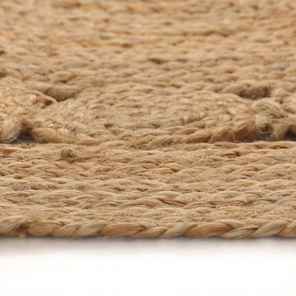 vidaXL Area Rug Natural jute tone Braided jute Large round rug Area Rug