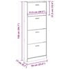 vidaXL Shoe Cabinet Smoked Oak 23.2x6.7x59.1" Engineered Wood