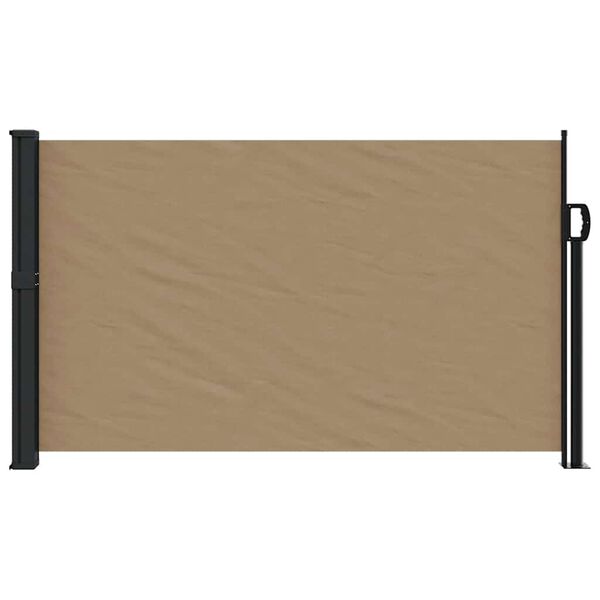 vidaXL Retractable Side Awning Taupe 100% polyester with PU coating Large
