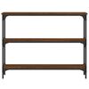 vidaXL Console Table Brown Oak Engineered wood, metal 39.4 x 8.9 x 29.5 in