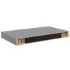 vidaXL Wall Shelf Grey Honeycomb MDF, metal 15.7x9.1x1.5 in Wall Shelf