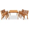 vidaXL 7 Piece Garden Dining Set 79.3" x 39.4" Solid Acacia Wood