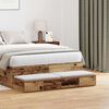 vidaXL Bed Drawers Old Wood 47.24 x 14.37 x 6.50 in Engineered Wood