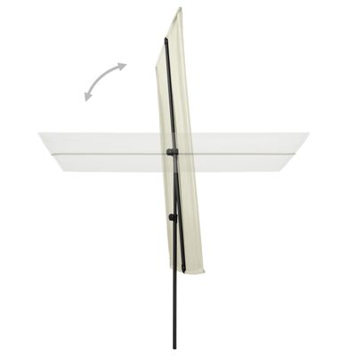 vidaXL Outdoor Parasol with Aluminum Pole 6.6'x4.9' Sand White
