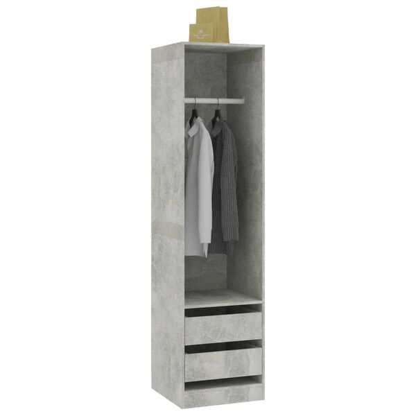 vidaXL Wardrobe Concrete gray Engineered wood Compact Wardrobe