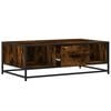 vidaXL Coffee Table Smoked Oak Engineered Wood and Metal Low Profile