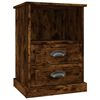vidaXL Bedside Cabinet Set of 2 Smoked oak Engineered wood Medium