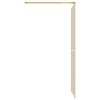 vidaXL Walk-in Shower Wall with Clear ESG Glass Gold 31.5"x76.8"
