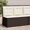 vidaXL Reclining Patio Bench Brown Poly Rattan Medium