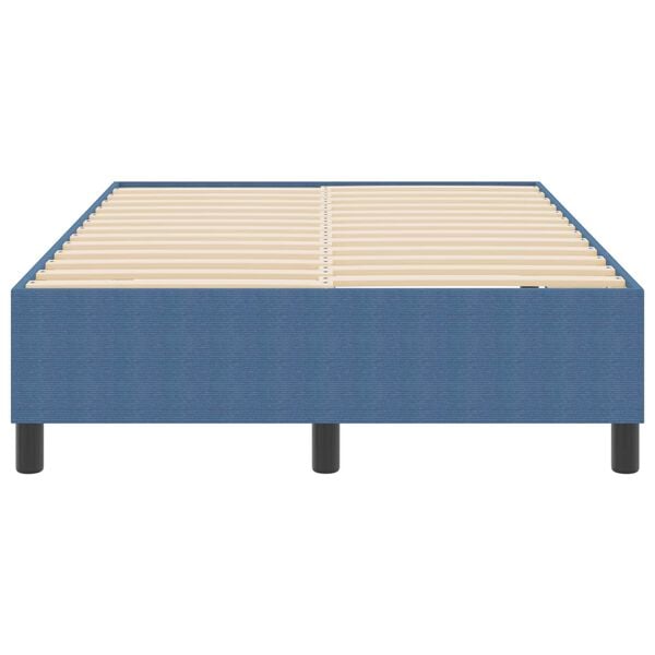 vidaXL Box Spring Bed Blue 47.2" x 74.8" Corduroy fabric